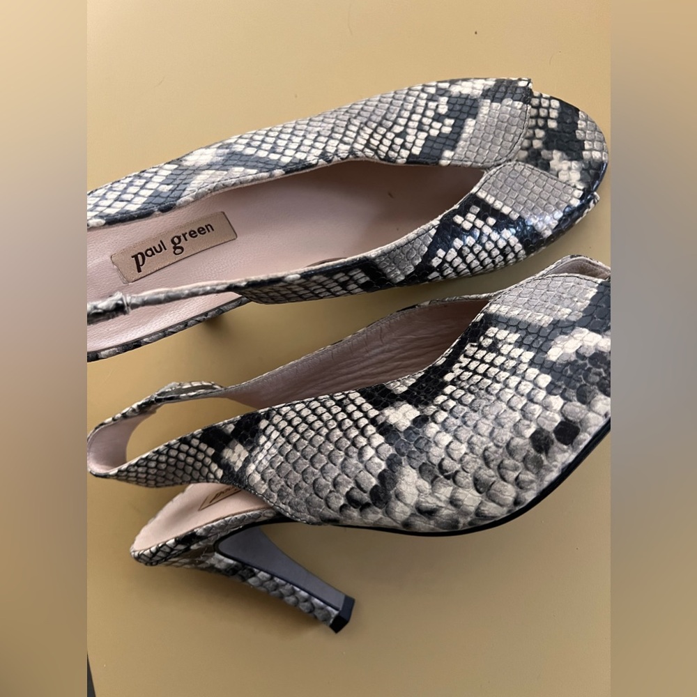 Paul Green Avanti Snake Peep toe heels UK 5.5 EU 38 US 8 - Picture 2 of 4